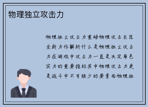 物理独立攻击力